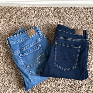 Two pairs of American Eagle skinny jeans